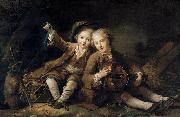 Francois-Hubert Drouais The Children of the Duc de Bouillon Dressed as Montagnards Spain oil painting artist